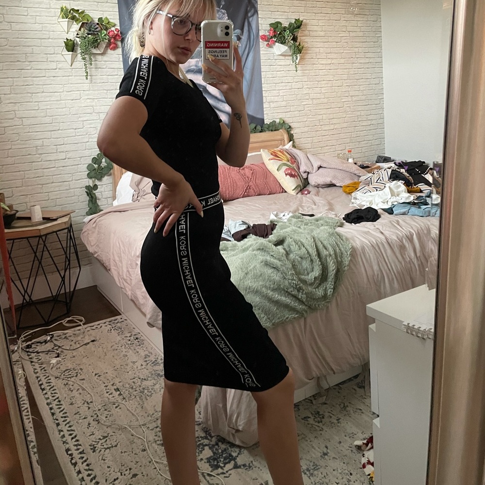 Michael Kors logo tape skirt set